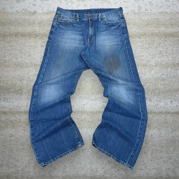 Vintage Y2K Lucky Brand Jeans 33x32 Bootcut Flared Fit Bell Bottoms Medium Wash - Picture 2 of 5